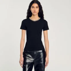 T-shirt Con Passamaneria Glitterata