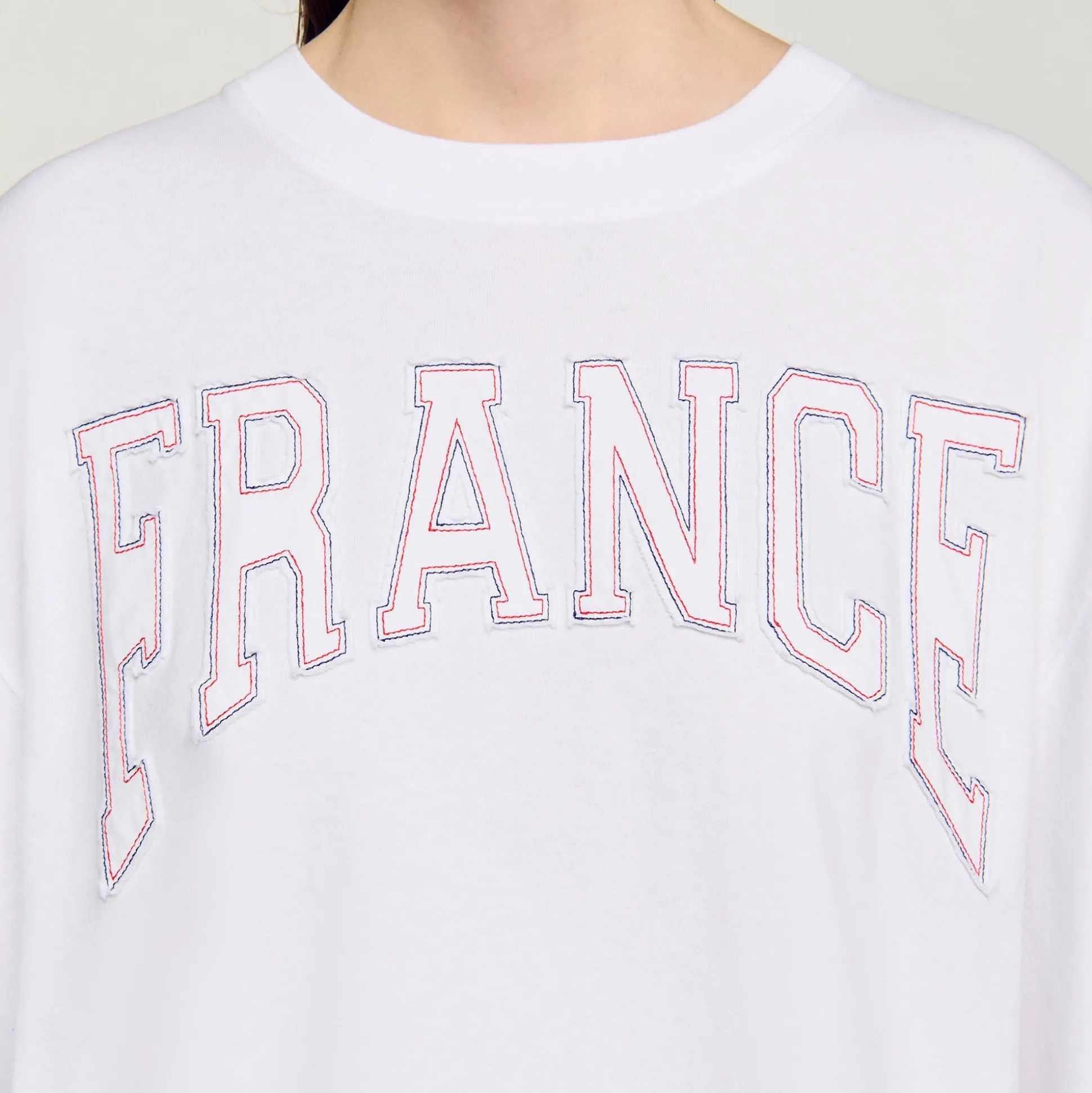 T-shirt Corta Con Ricamo France