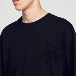 T-shirt Decorata Con Fiori