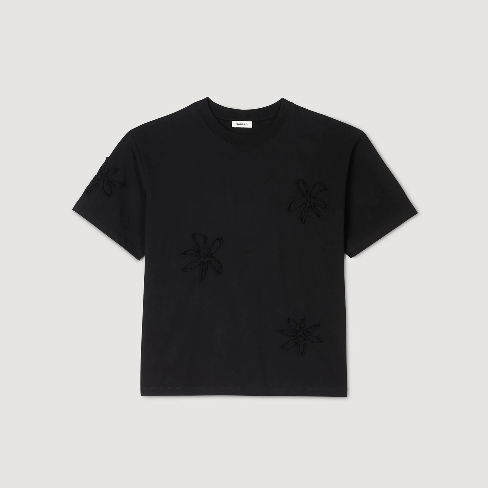 T-shirt Decorata Con Fiori