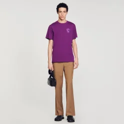 T-shirt In Cotone Con Fiore
