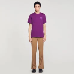 T-shirt In Cotone Con Fiore