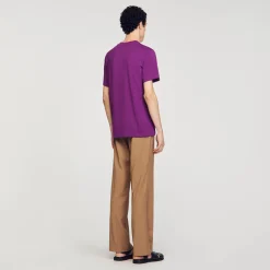 T-shirt In Cotone Con Fiore