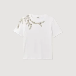 T-shirt Ornata Da Strass